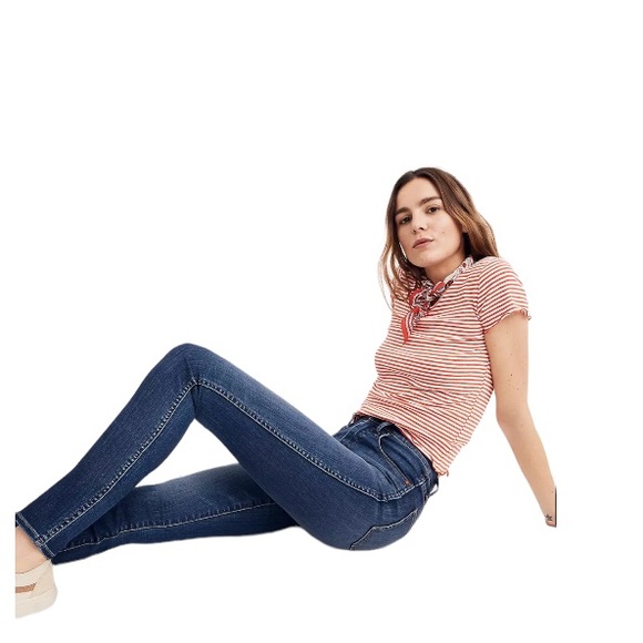 Madewell 10" High-Rise Skinny Jeans in Danny Wash: TENCEL™ Denim Edition Sz 26 - Picture 2 of 13